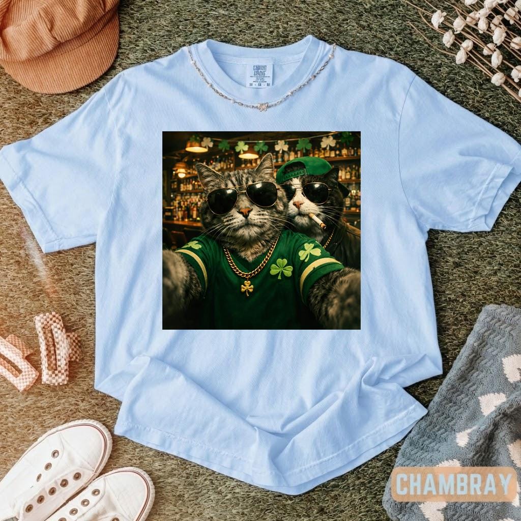 Cat Comfort Colors Shirt: Funny St Patricks Day Tee