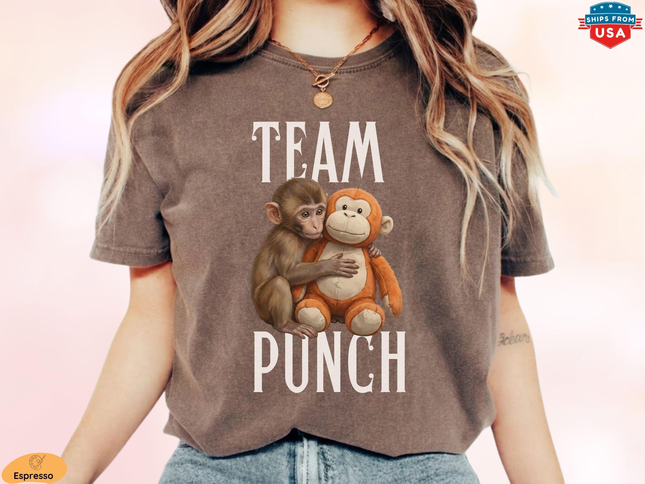 Baby Monkey Punch Comfort Colors Shirt, Animal Lover Gift, Cute Monkey T-Shirt, Team Punch
