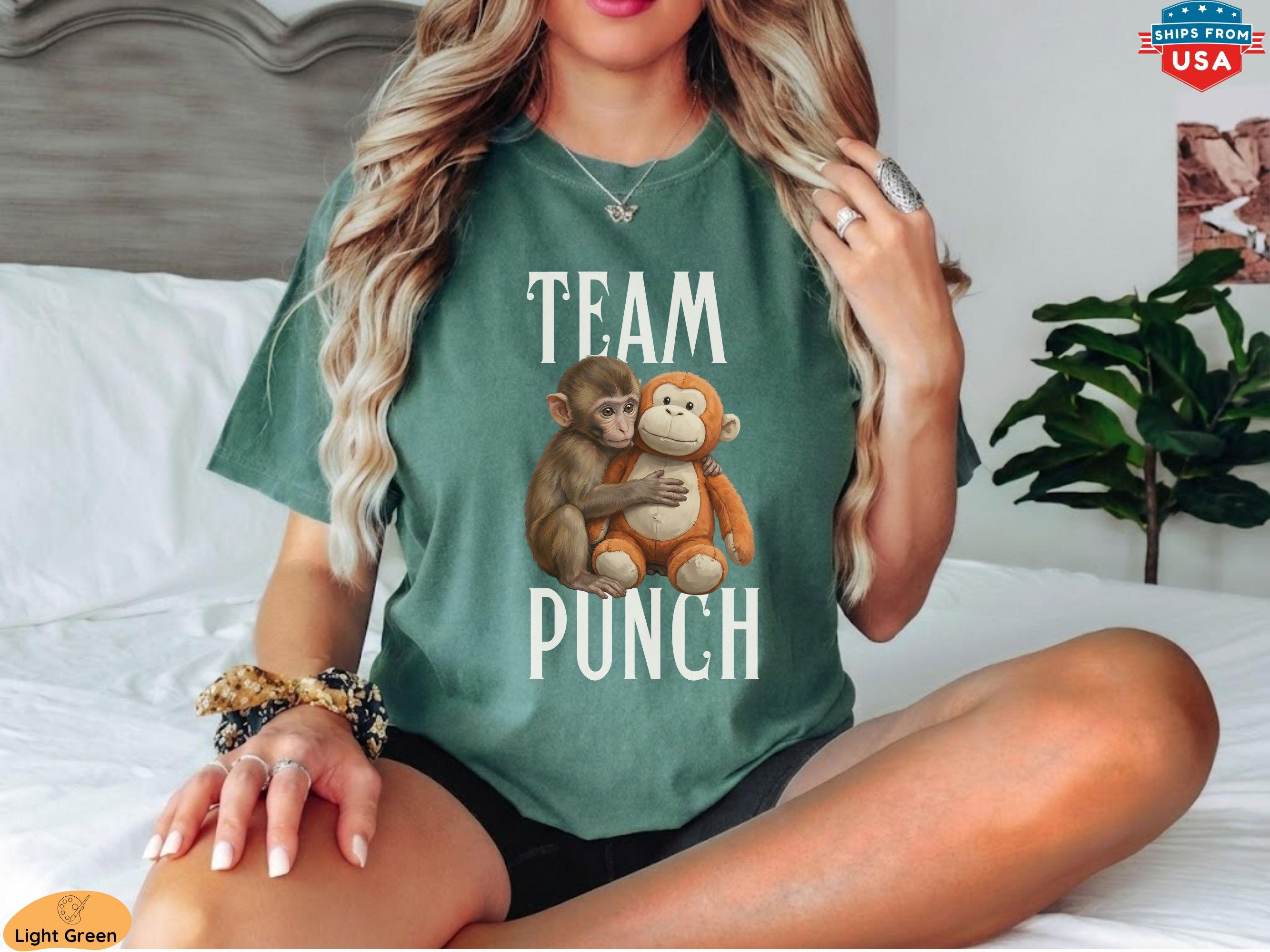 Baby Monkey Punch Comfort Colors Shirt, Animal Lover Gift, Cute Monkey T-Shirt, Team Punch