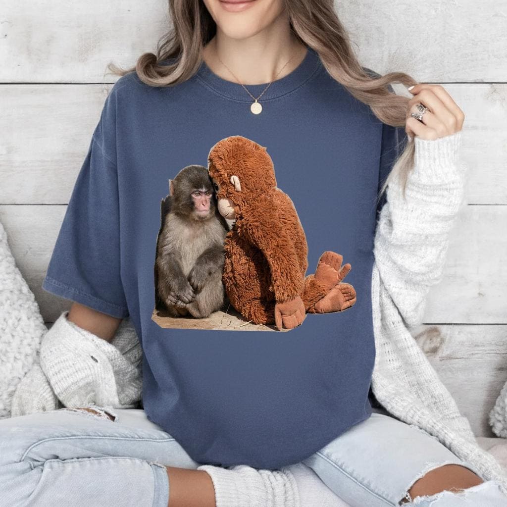 Baby Monkey Punch Comfort Colors Shirt, Animal Lover Gift, Cute Monkey T-Shirt, Team Punch