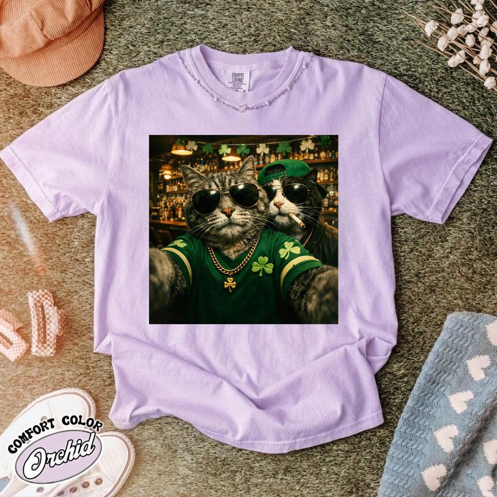 Cat Comfort Colors Shirt: Funny St Patricks Day Tee