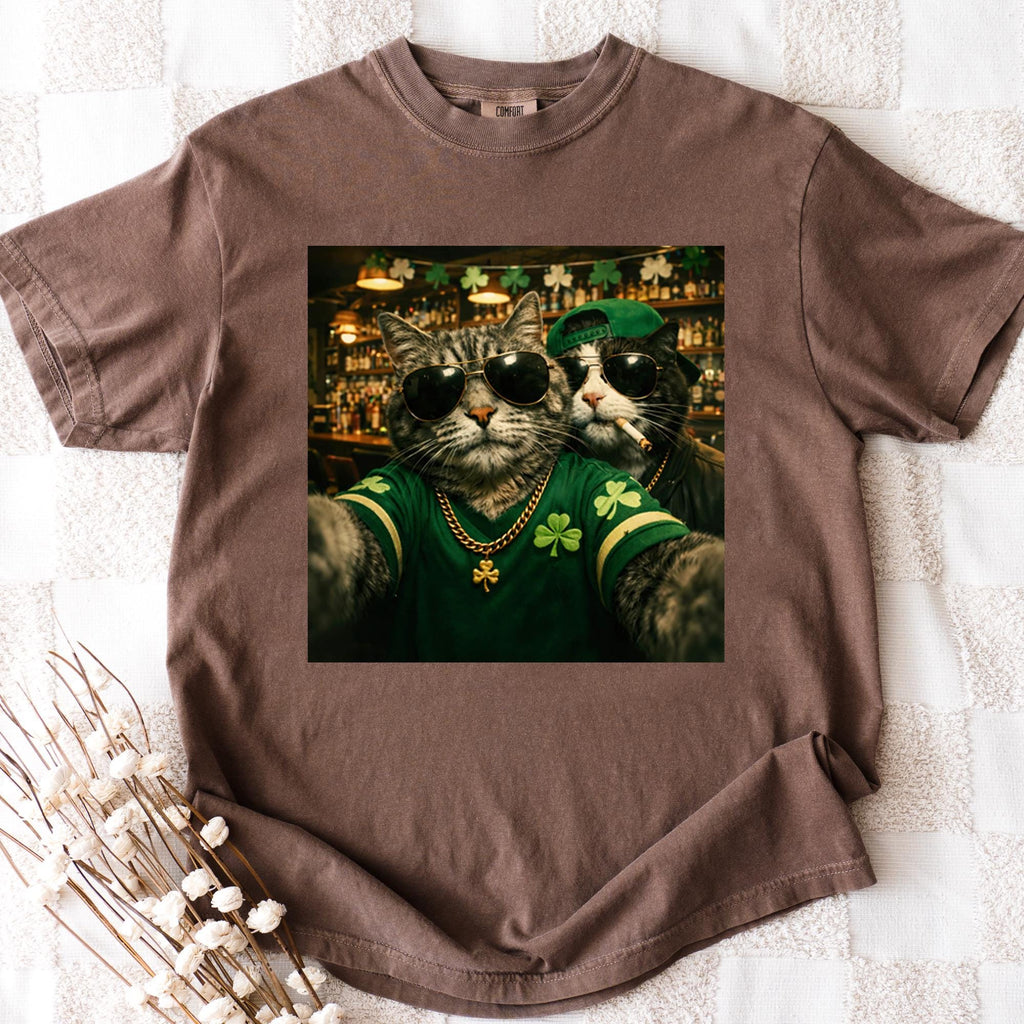 Cat Comfort Colors Shirt: Funny St Patricks Day Tee