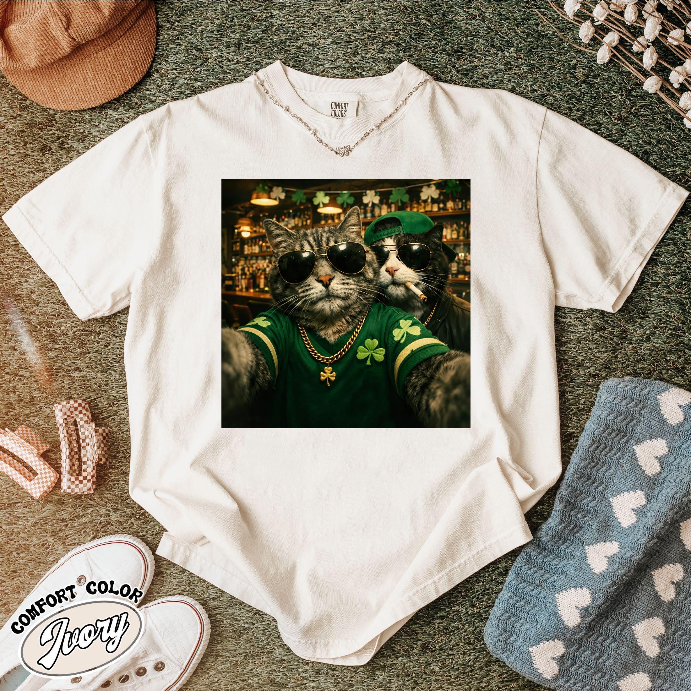 Cat Comfort Colors Shirt: Funny St Patricks Day Tee