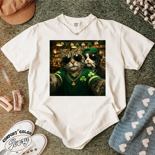 Cat Comfort Colors Shirt: Funny St Patricks Day Tee