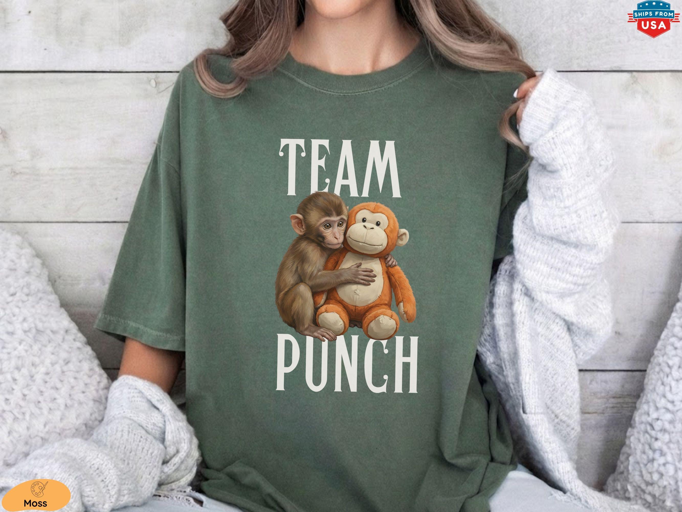 Baby Monkey Punch Comfort Colors Shirt, Animal Lover Gift, Cute Monkey T-Shirt, Team Punch