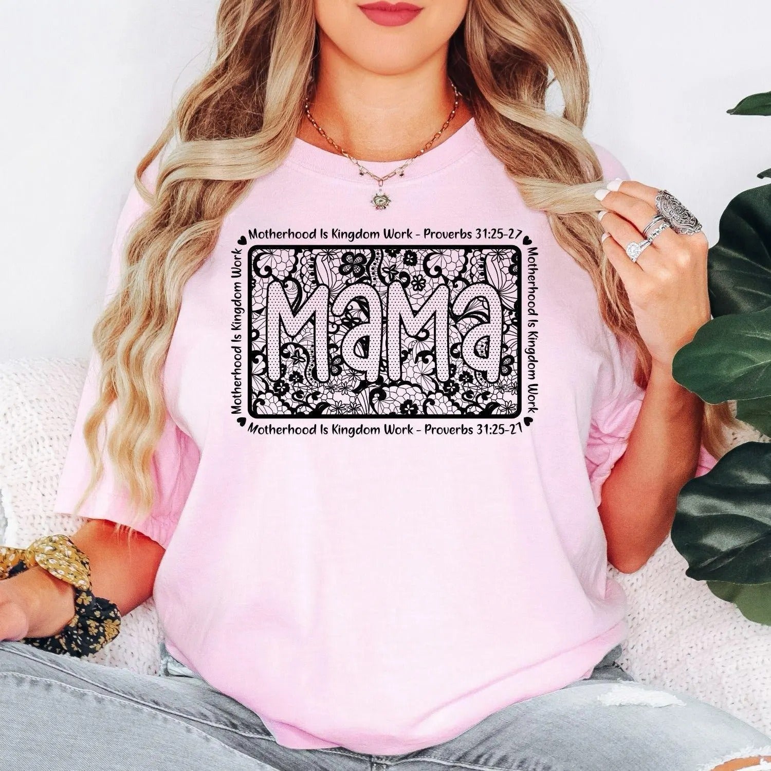 Comfort Colors® Mama Christian Shirt, Motherhood Is Kingdom Work Shirt, Bible Verse Mom Gift