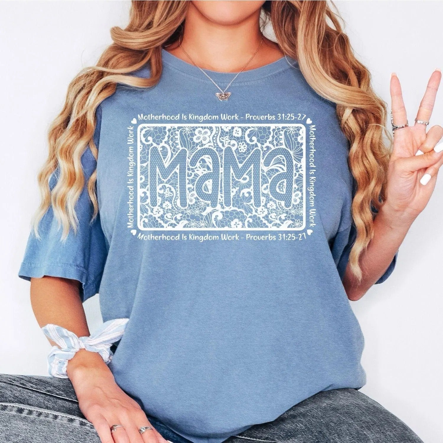 Comfort Colors® Mama Christian Shirt, Motherhood Is Kingdom Work Shirt, Bible Verse Mom Gift