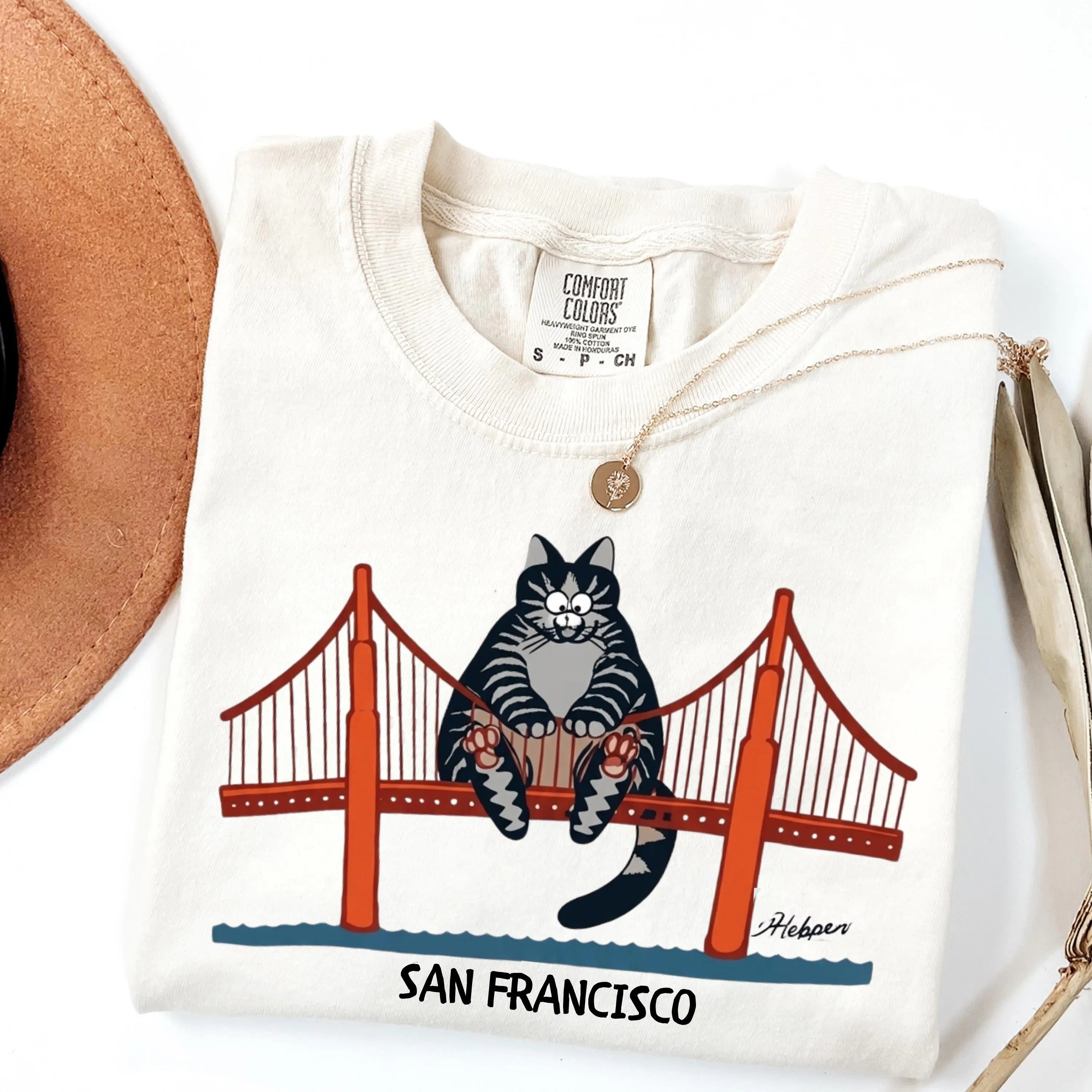 Comfort Colors® B Kliban Cat San Francisco Golden Gate T-Shirt, Popular Movie Shirt