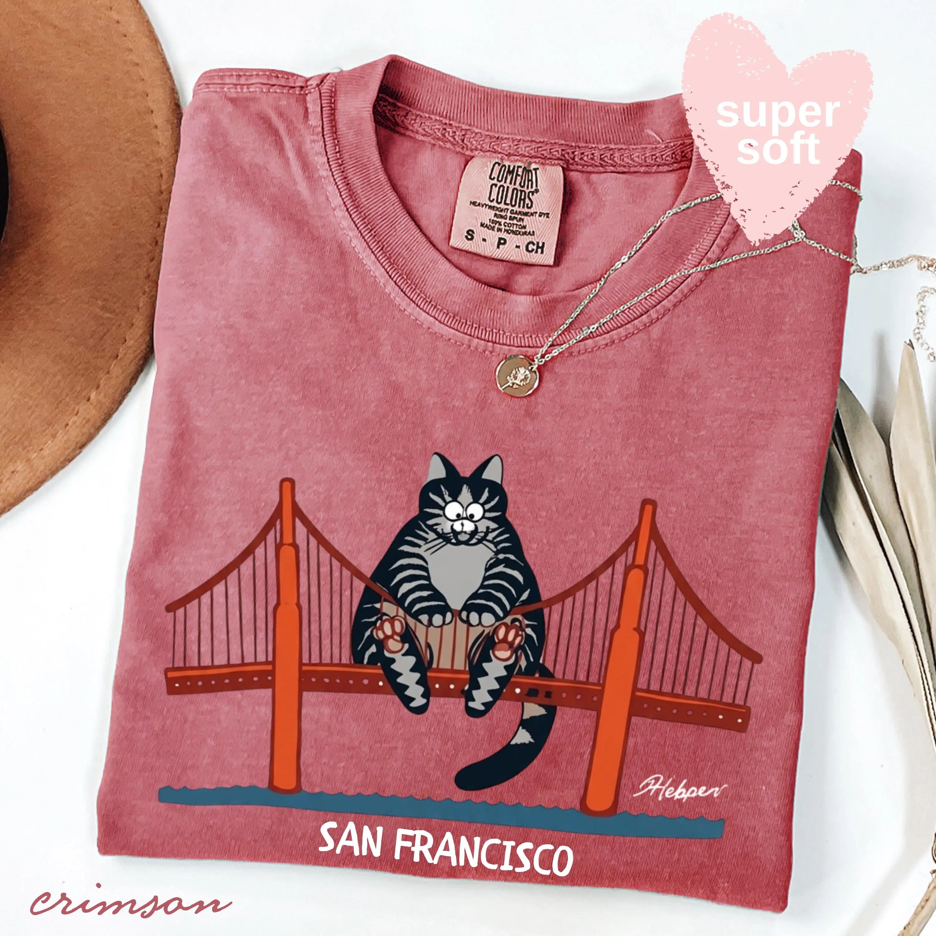 Comfort Colors® B Kliban Cat San Francisco Golden Gate T-Shirt, Popular Movie Shirt