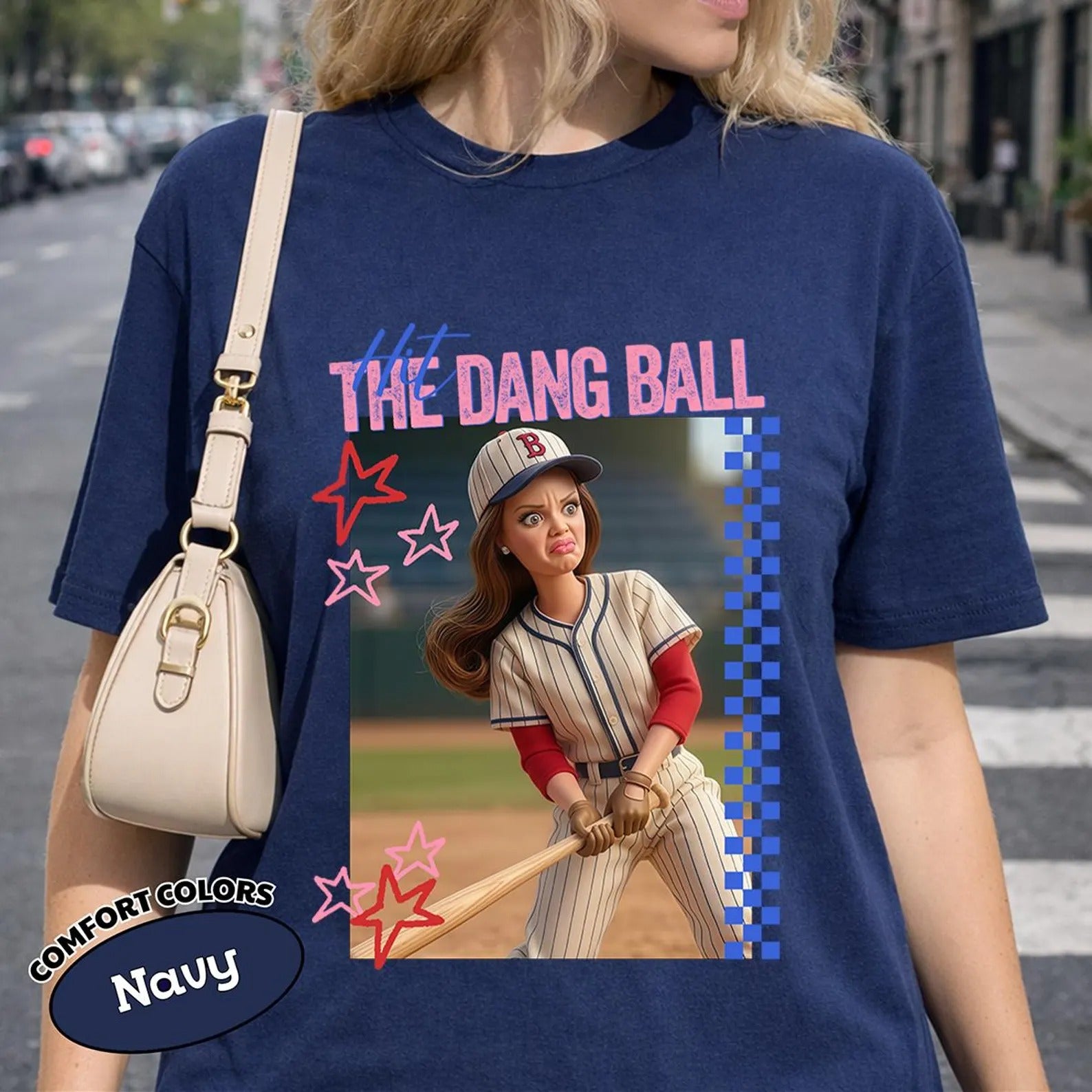 Comfort Colors Hit The Dang Ball Baseball Mom Shirt, Game Day Softball Tee