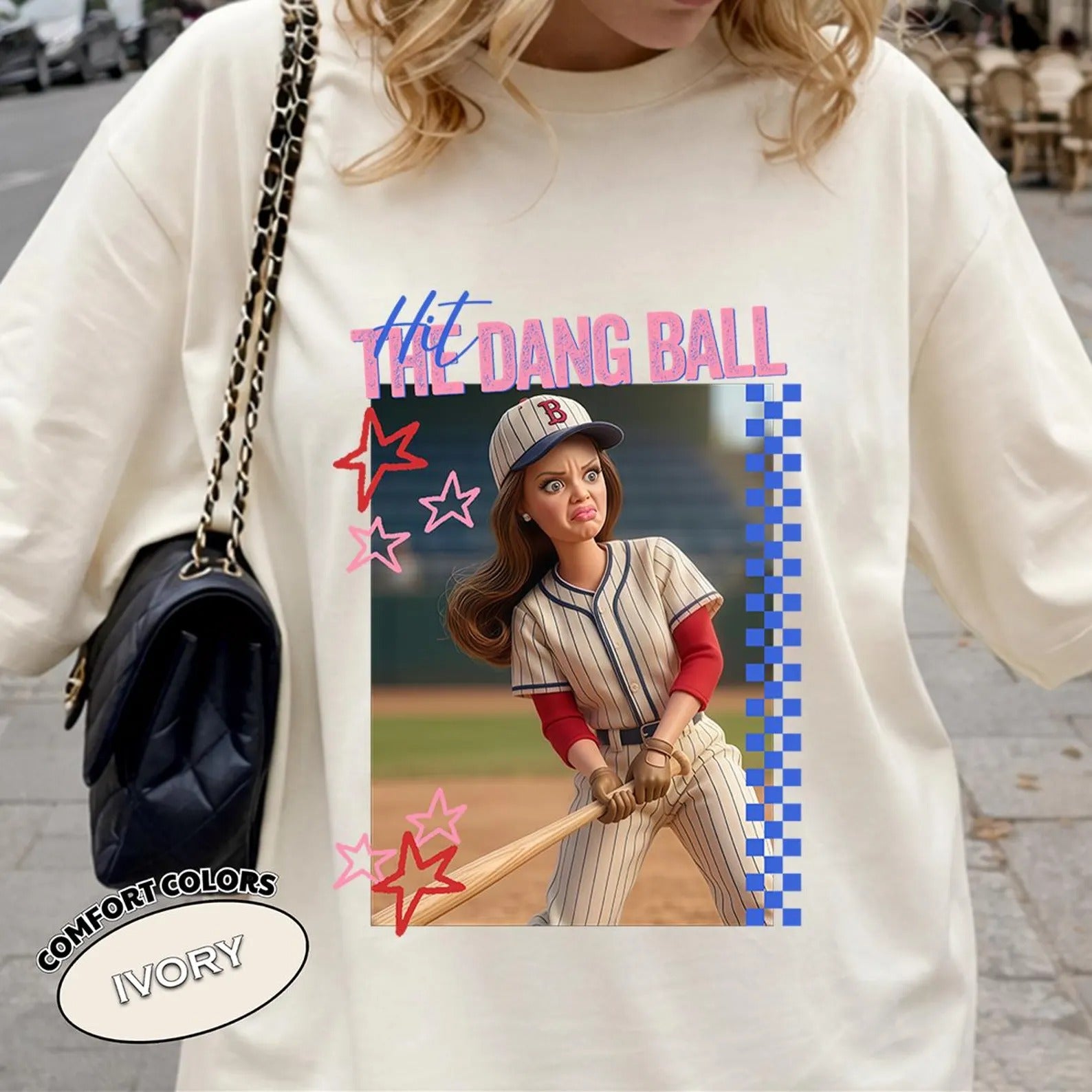 Comfort Colors Hit The Dang Ball Baseball Mom Shirt, Game Day Softball Tee